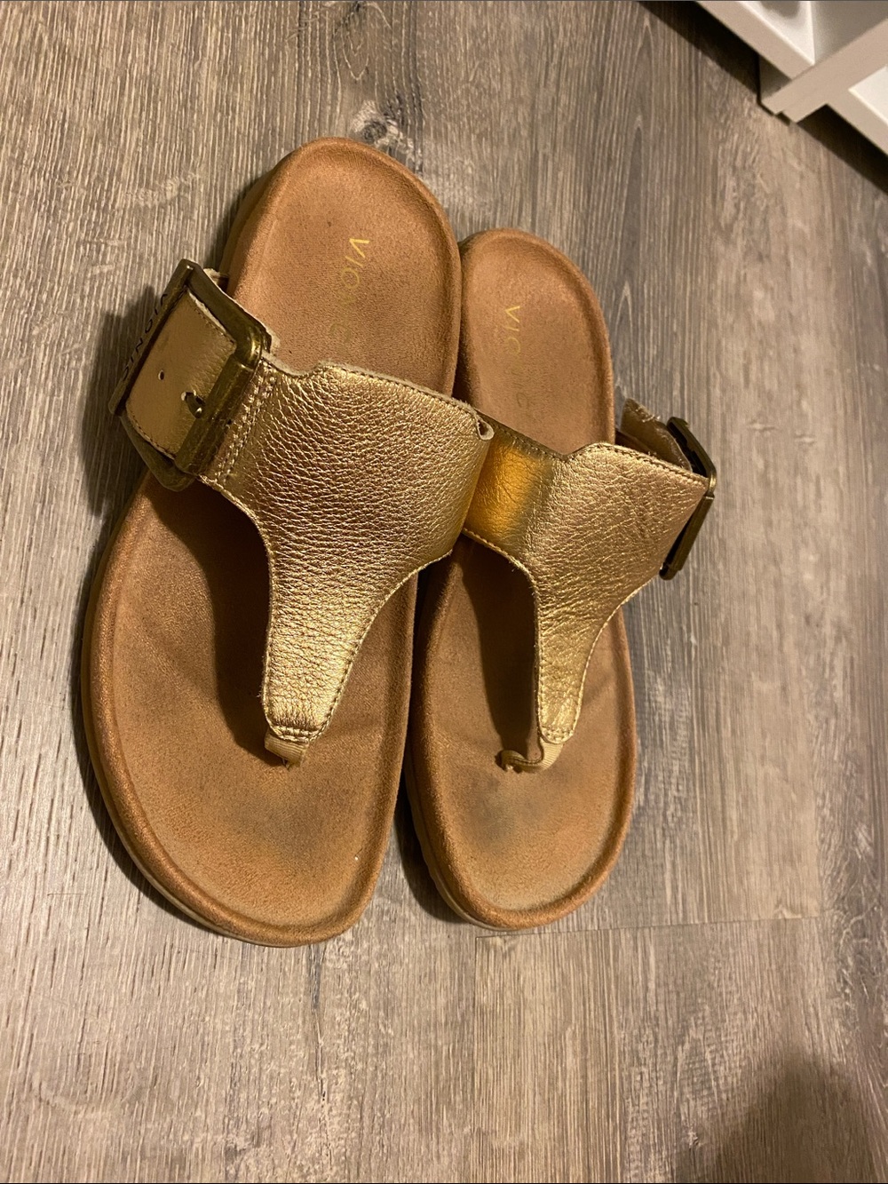 Vionic Women's Gold Toe-Post Sandals